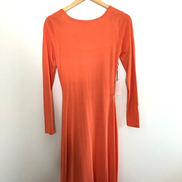 NWT Anthropologie Callahan Orange Tie Front Cut-Out Stretch Knit Midi Dress XS - Picture 13 of 13